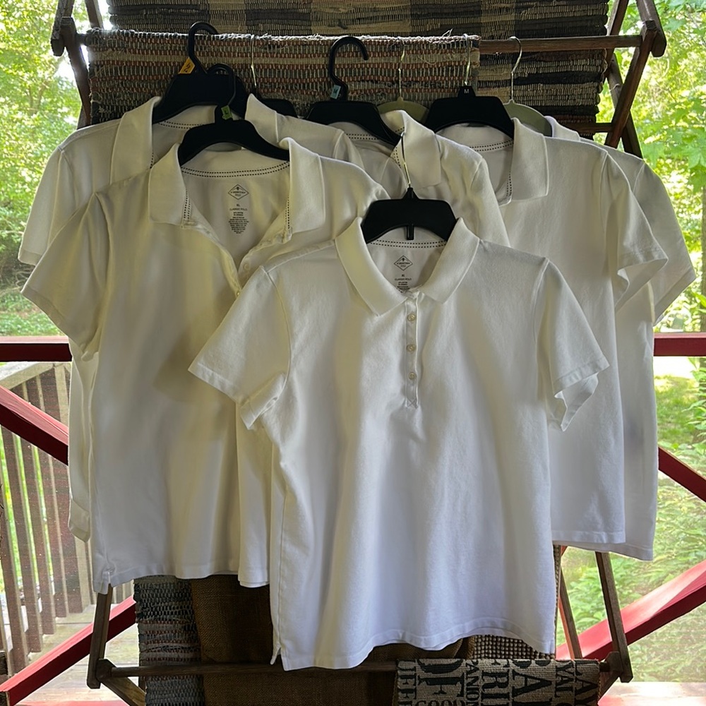 St. John's Bay White Short Sleeve Tee Classic Cotton Comfort Polo, XL